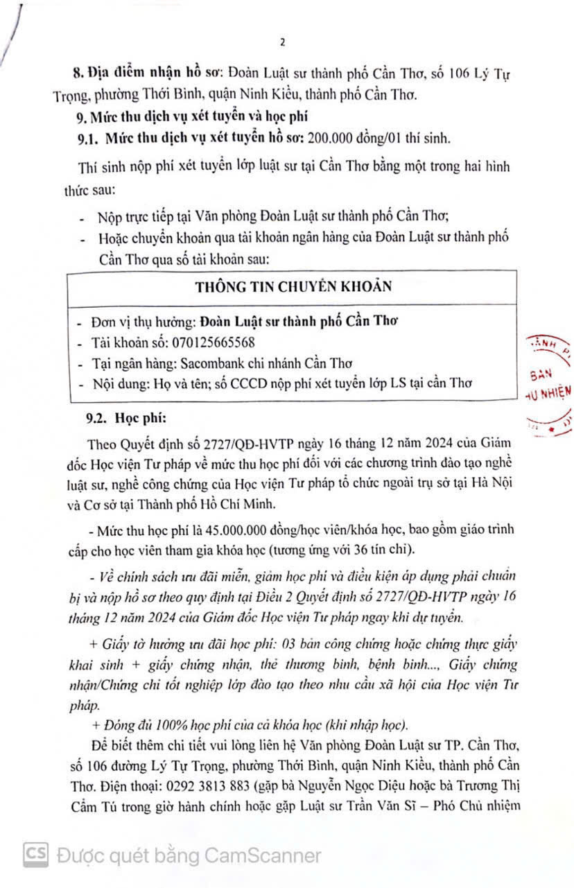 Thông báo chi tiết 