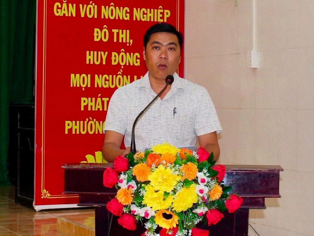 Ông Nguyễn Văn Sanh, Phó Chủ tịch UBND phường Tân Phú, quận Cái răng phát biểu tại chương trình